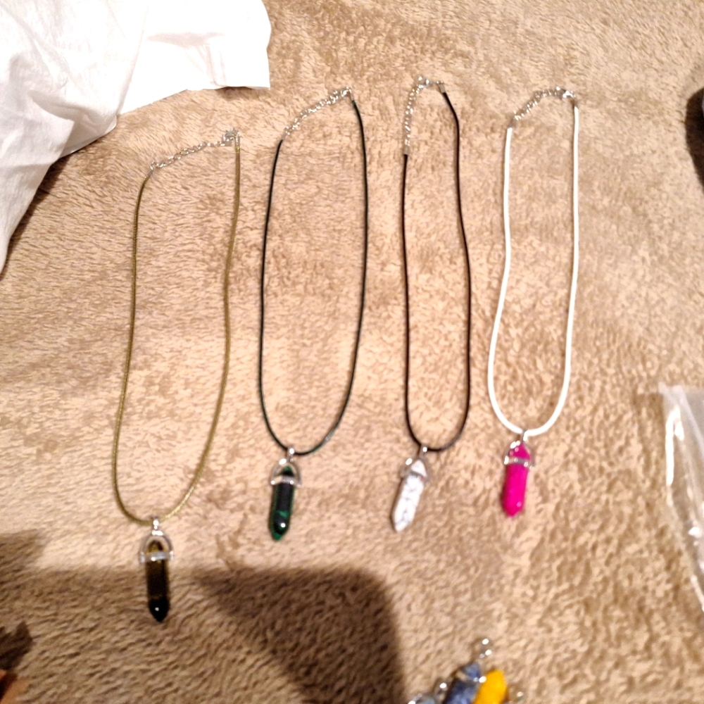 Natural colored stone necklaces